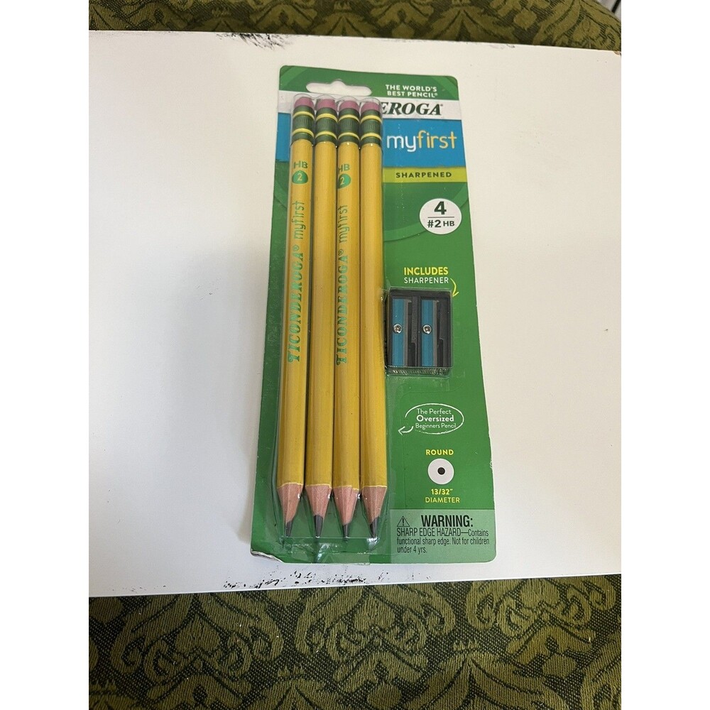 Ticonderoga My First Pencil, #2HB, FAT PENCILS,  4 Ct, w/sharpener